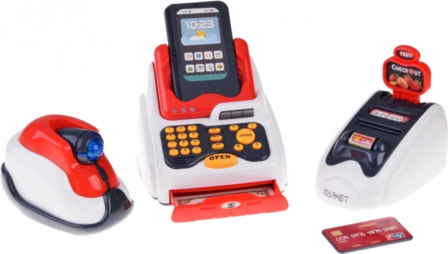 Set pentru copii: casă de marcat cu terminal și scanner