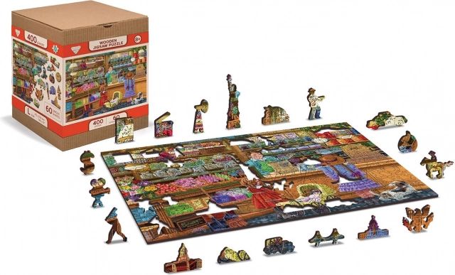 Puzzle din lemn, față-verso WOODEN CITY Aventură dulce 2 în 1, 1000 piese