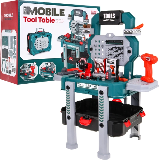 Banc de lucru pentru copii 2 în 1 – geantă și stativ – Albastru