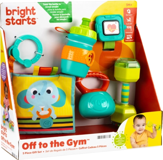 Bright Starts set cadou de jucării pentru dezvoltarea coordonării și simțurilor Off to the Gym - 5 buc.