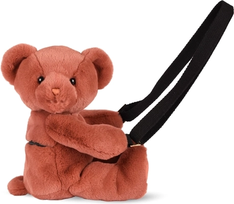 Doudou geantă de pluș de umăr ursuleț teracotă 30 cm