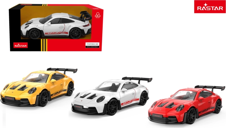 Model auto din metal Rastar Porsche 911 GT3 RS 1:43 galben - 1 bucată