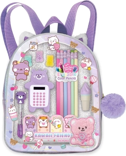 Hot Focus mini rucsac mov cu rechizite școlare