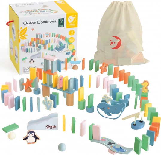 Domino din lemn Ocean de la Classic World - 100 piese