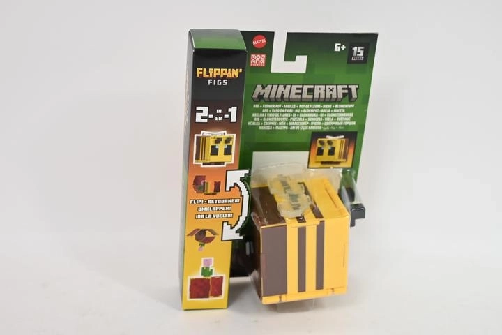 Minecraft Flippin’ Figs figurină 2 în 1: albină și floare în ghiveci