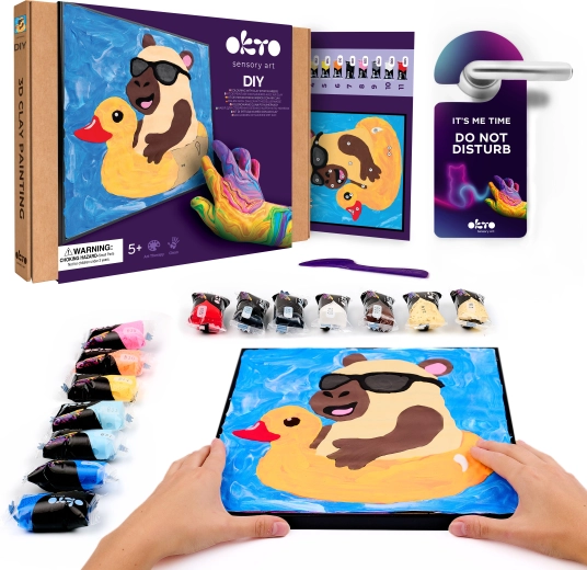 Okto Capybara set artistic – pictură cu pastă după numere 29 × 29 cm