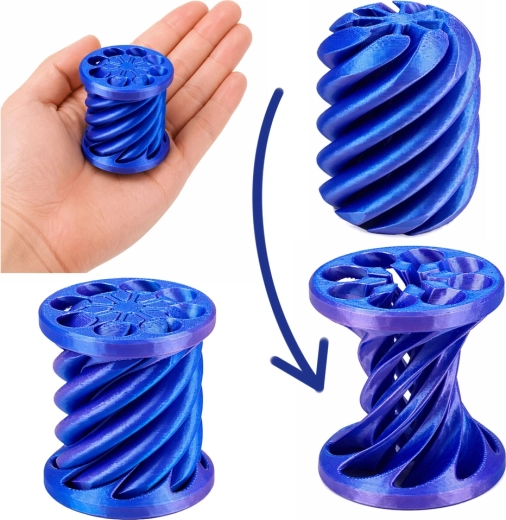 Construcție 3D spiralată pentru rotire lină