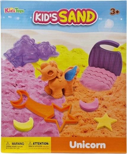 Nisip kinetic – set cu unicorn (3 culori) - 1 bucată