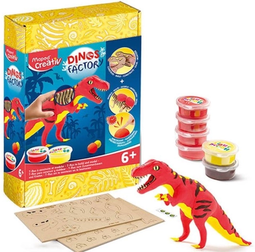 Fabrică creativă de dinozauri – puzzle 3D din lemn și plastilină Tyrannosaurus rex