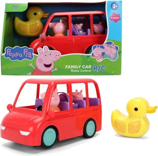 Mașină de familie cu telecomandă Peppa Pig, 17,5 cm
