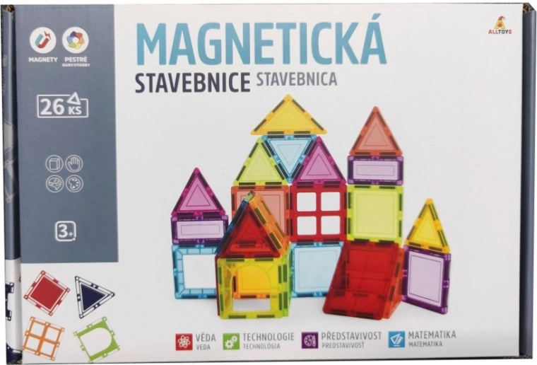 Set de construcție magnetică pentru micii constructori 26 bucăți