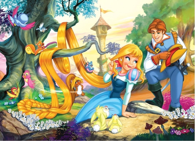 Puzzle Eurographics Prințesă cu păr minunat 100 piese