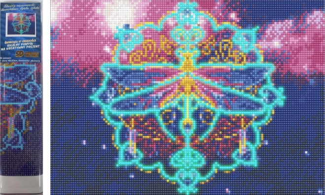 Pictură de diamant iluminată Libelulă 30x40 cm