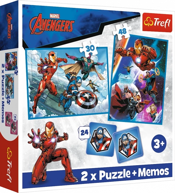 Puzzle 2în1 și jocul de memorie (pexeso) MARVEL The Avengers