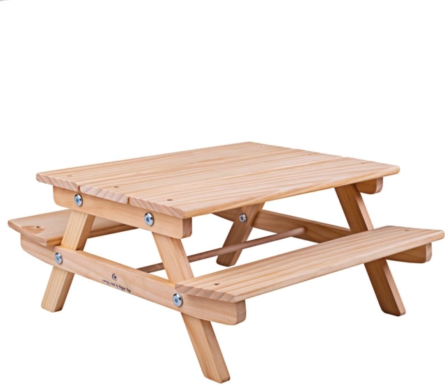Băncuță de picnic din lemn pentru păpuși Bigjigs Toys