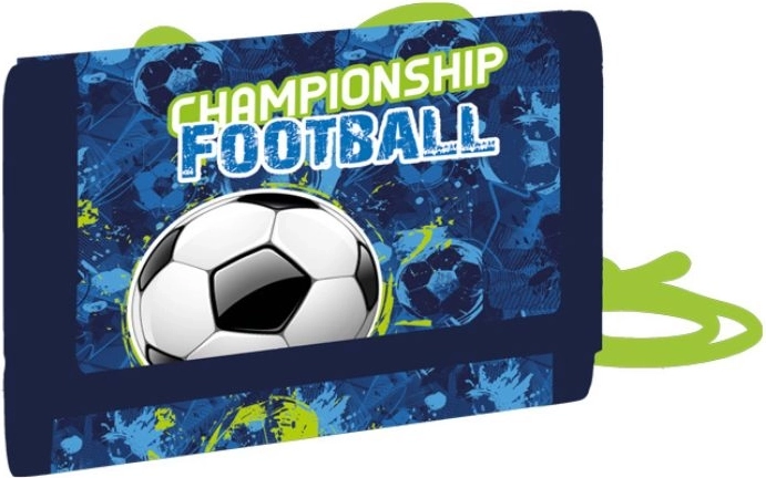 Portofel textil pentru copii cu motiv de fotbal, la gât