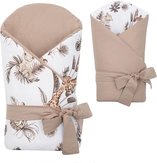 Scutec pătură dublă pentru bebeluși NEW BABY Safari 80 × 80 cm