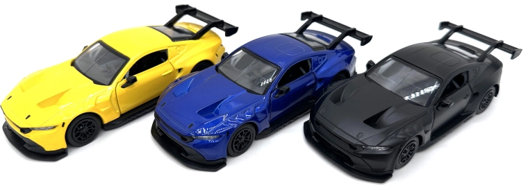 Model auto metalic Ford Mustang GT3 (2024) cu lumini și sunete
