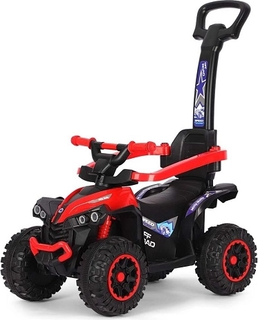 Bicicletă fără pedale pentru copii quad Wild red cu mâner de ghidare