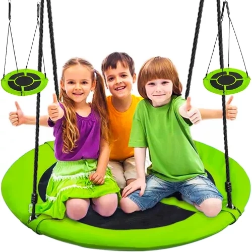 Leagăn tip cuib pentru grădină 100 cm, verde‑negru, capacitate 150 kg