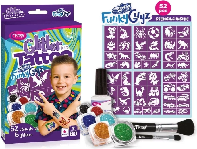 Set de tatuaje cu sclipici FunkyGuyz