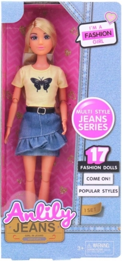 Păpușa Lili în Fustă de Denim 30 cm