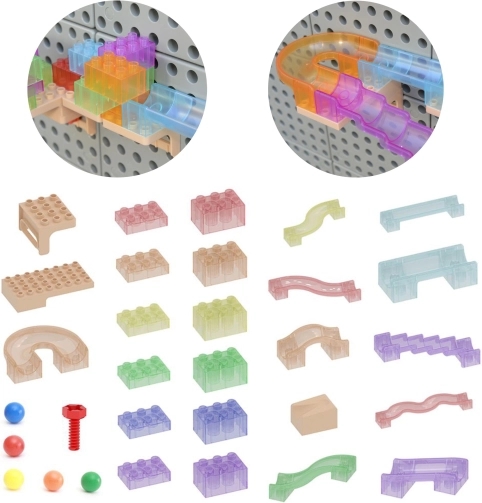 Set de construcție Pista de bile Masterkidz STEM 120 de piese