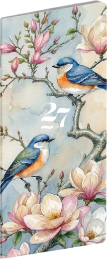 Agendă de buzunar Notique Păsări 2027 (lunară) 8 × 18 cm