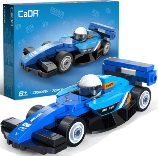 Set de construcție CaDA mașină de curse Circuit Racing Car blue (70 piese)