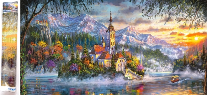 Pictură cu diamante: Reședință pe insulă 80x40 cm