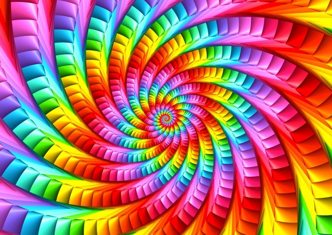 Puzzle curcubeu spirală psihedelică
