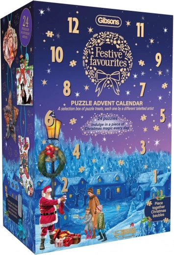 Gibsons calendar advent cu puzzle Favoritelor Sărbătorilor pentru 24 de zile