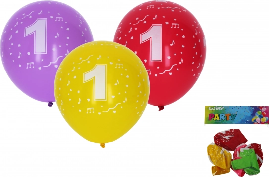 Baloane gonflabile 30 cm cu cifra 1 – set de 5 bucăți