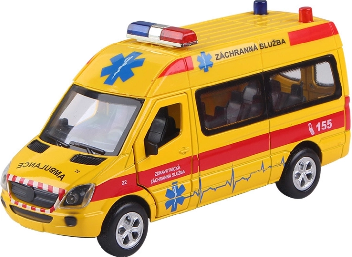 Autospecială de salvare 1:36 cu sunete și lumini, pull-back
