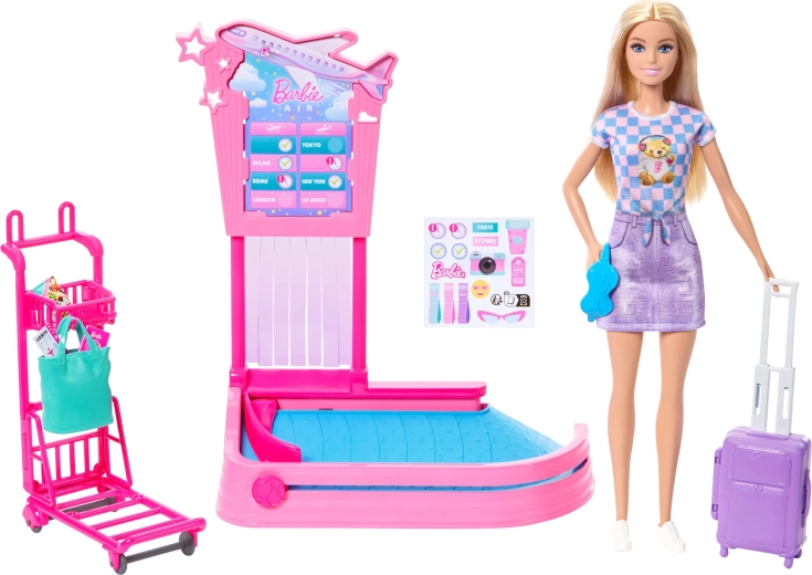 Păpușa Barbie „Malibu” pregătită de drum