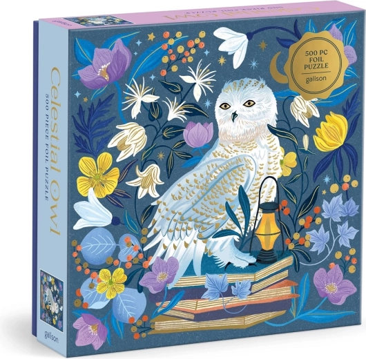 Puzzle cu folie Galison Bufnița cerească, 500 de piese