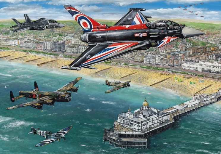 Puzzle spectacol aviatic deasupra Eastbourne 500 piese GIBSONS