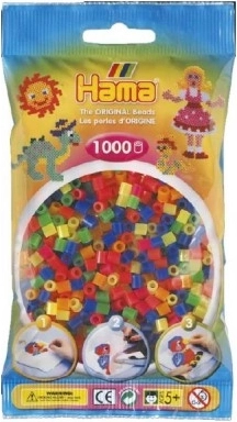 Mărgele termofuzibile Hama MIDI transparente neon 1000 buc