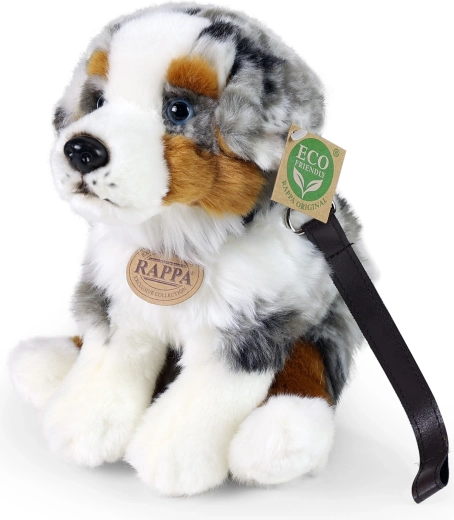 Câine ciobănesc australian din pluș RAPPA, așezat, 27 cm, ECO-FRIENDLY