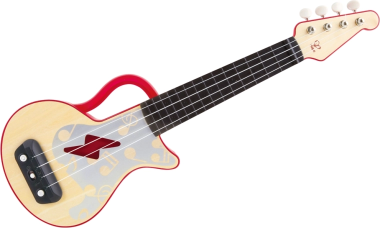Hape ukulele roșie Învață cu ajutorul luminilor