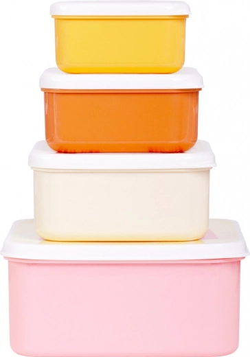 Set de patru cutii pentru gustări A Little Lovely Company – Curcubeu