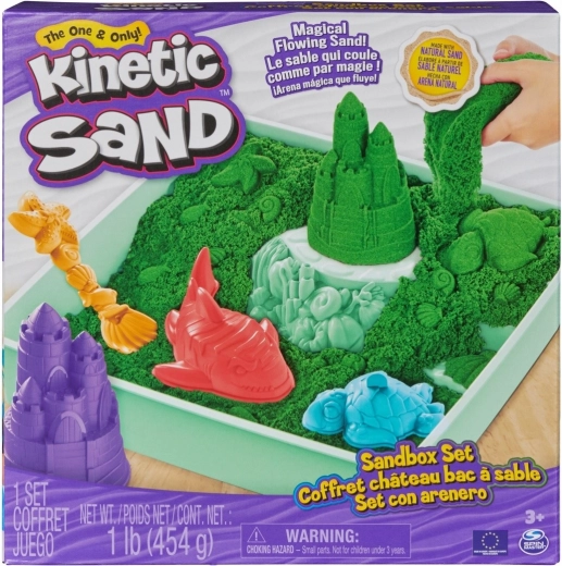 Kinetic Sand – set de nisip verde de masă cu tavă