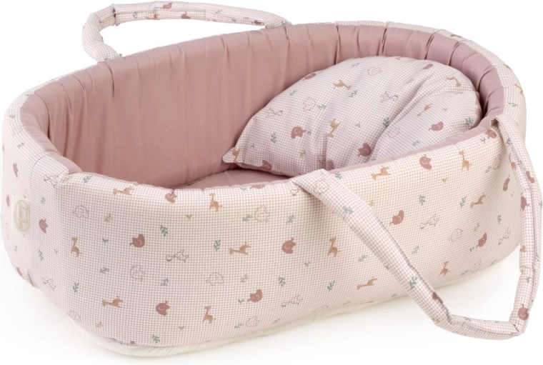 Coș textil portabil Antonio Juan Savanna cu pernă pentru păpuși de până la 42 cm