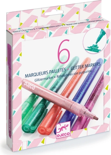 Markere pastelate cu sclipici Djeco