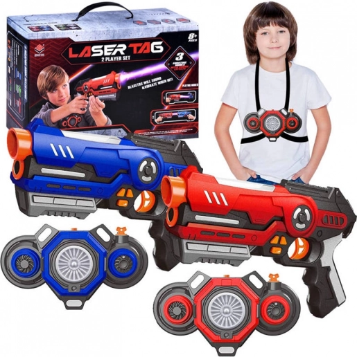 Set laser tag pentru 2 jucători cu veste și efecte luminoase – CZ/NI