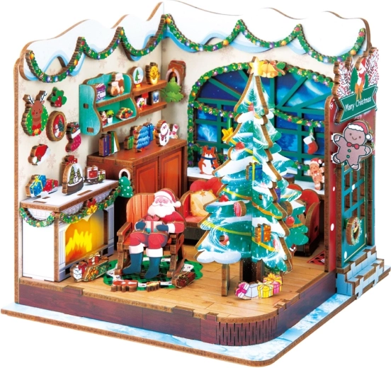 2Kids Toys puzzle 3D din lemn Atelierul lui Moș Crăciun