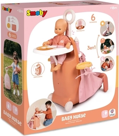 Valiză multifuncțională Smoby Baby Nurse pentru păpuși