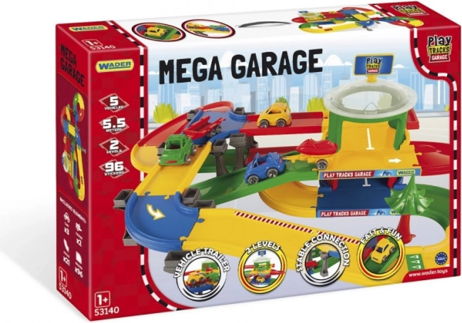 Mega garajă cu traseu Play Tracks Garage