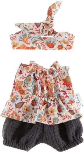 Tunică cu pantaloni și brățară pentru păpușă de 32 cm în combinație de culori