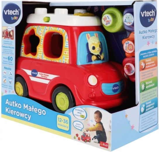 Mașinuță educațională interactivă cu sortator VTech, roșie, limba polonă